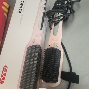 TYMO Ionic Hair Straightening Brush in Pink and Black